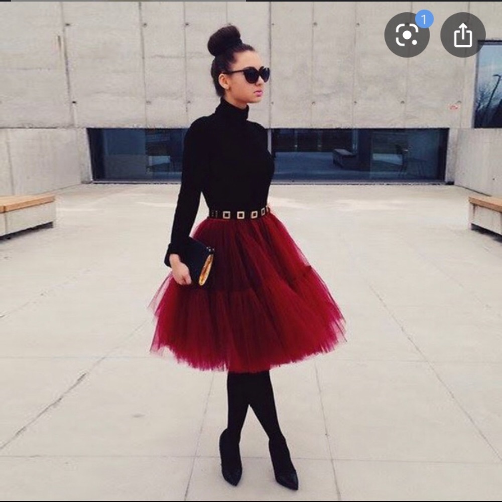 Burgundy Tulle skirt